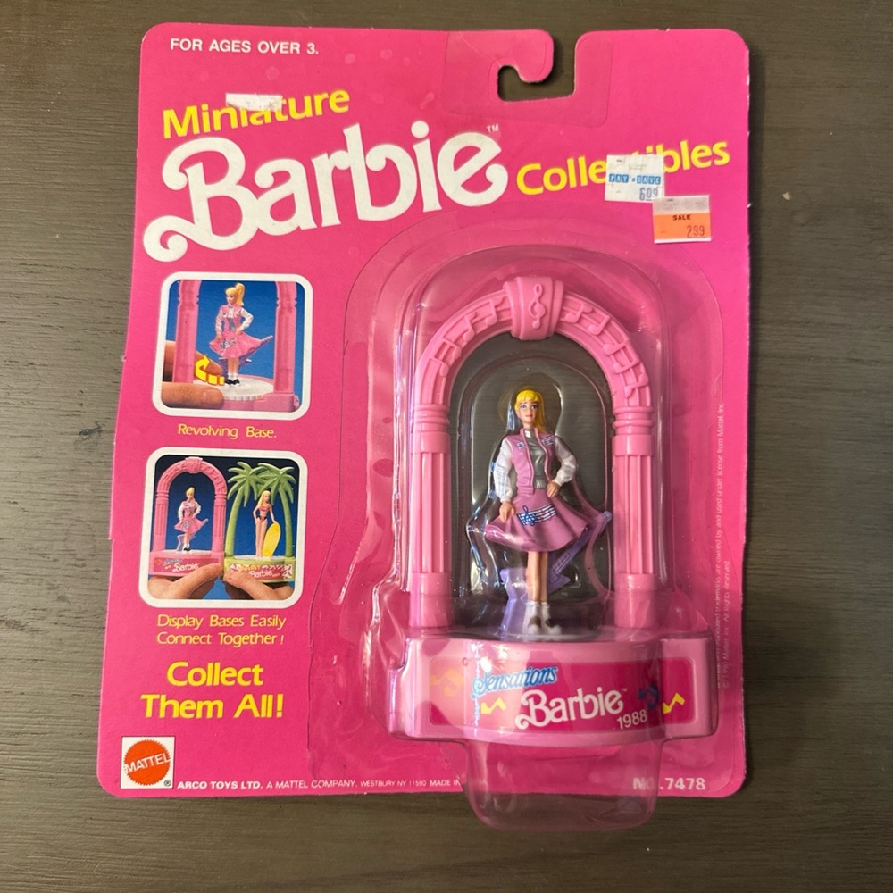 VTG 1990 Barbie Miniature Figure Collectible Sensations Barbie 1988 New In Pack